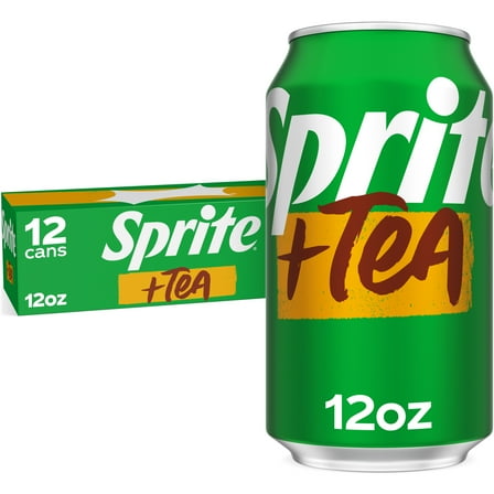 Sprite + Tea, Lemon-Lime and Tea Flavored Soda , 12 fl oz, 12 pack