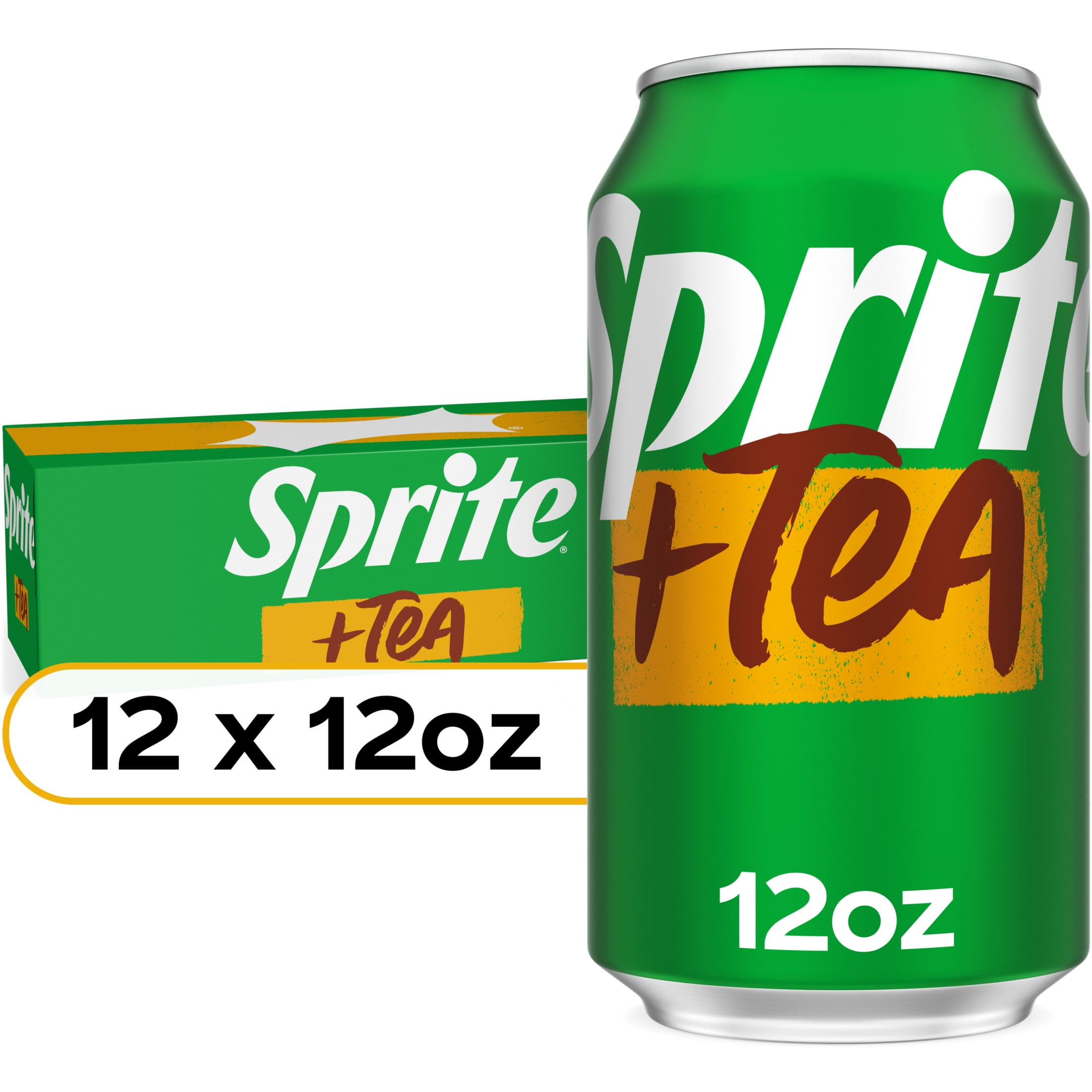 Sprite + Tea, Lemon-Lime and Tea Flavored Soda , 12 fl oz, 12 pack
