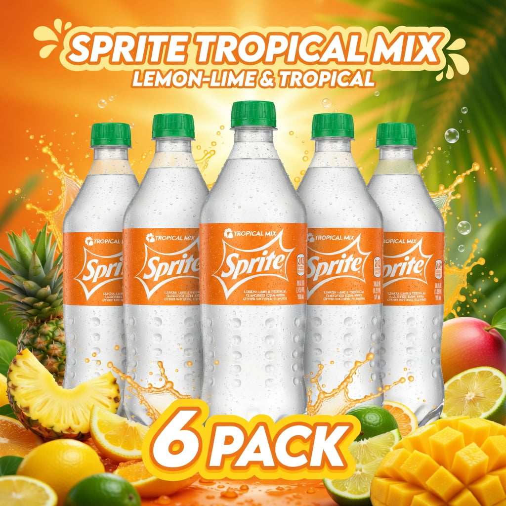 Sprite Tropical Mix Flavored Lemon-Lime Soda, 20 fl oz Bottles, Pack of ...