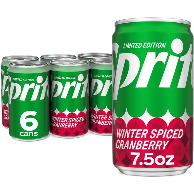Sprite Winter Spiced Cranberry, Lemon Lime Mini Soda Pop Soft Drink, 7. ...