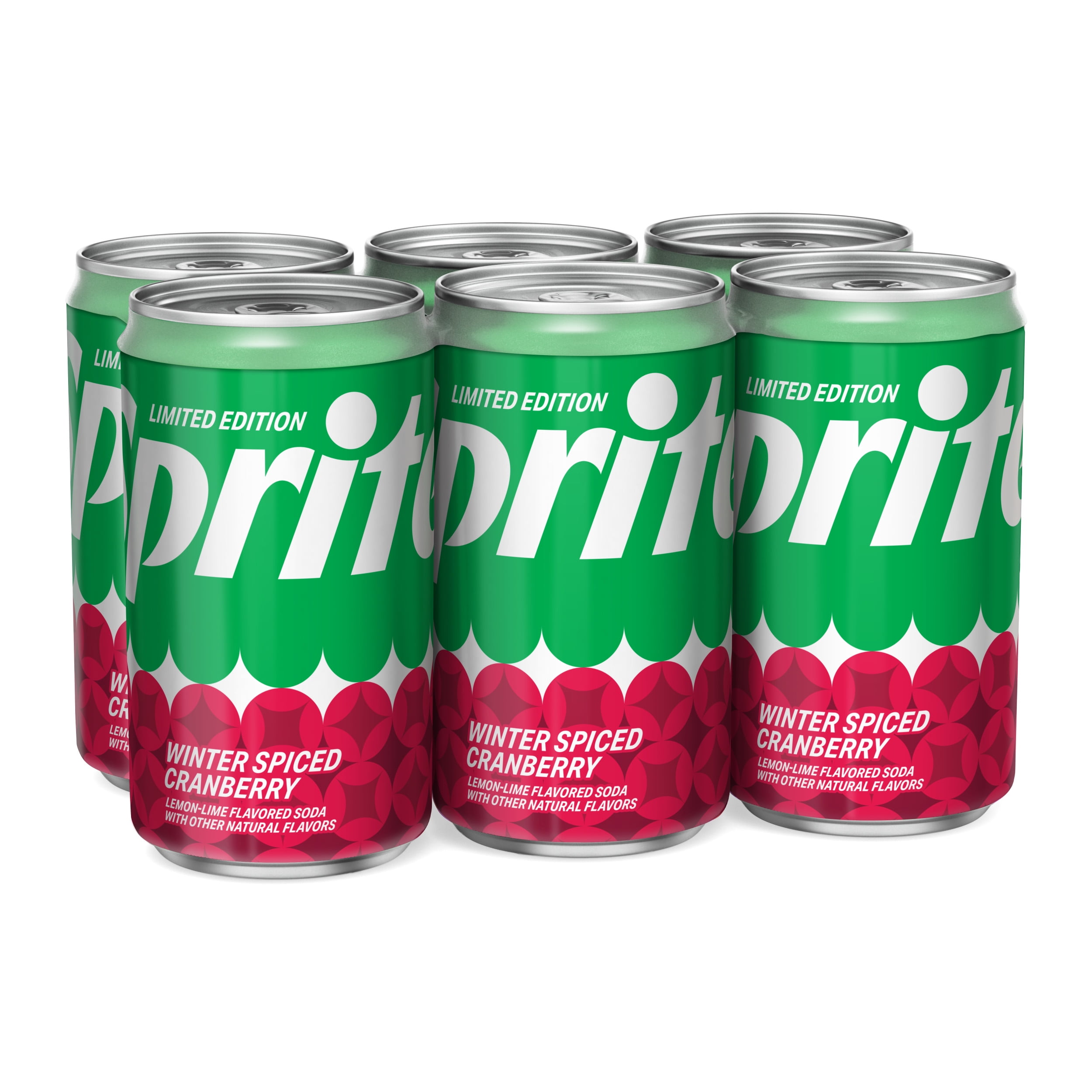 Sprite Winter Spiced Cranberry, Lemon Lime Mini Soda Pop Soft Drink, 7.