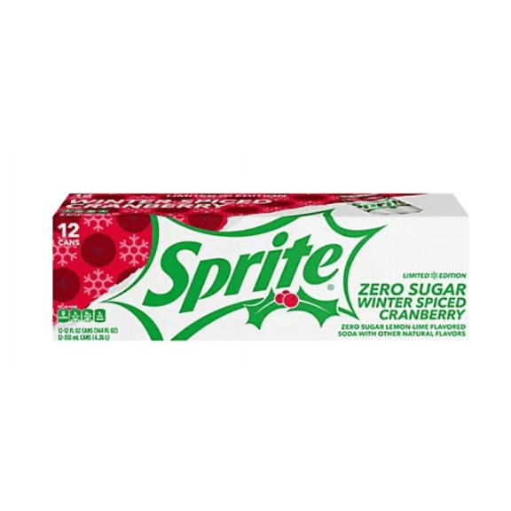 Sprite Winter Spiced Cranberry Zero 12 oz 24 Pack