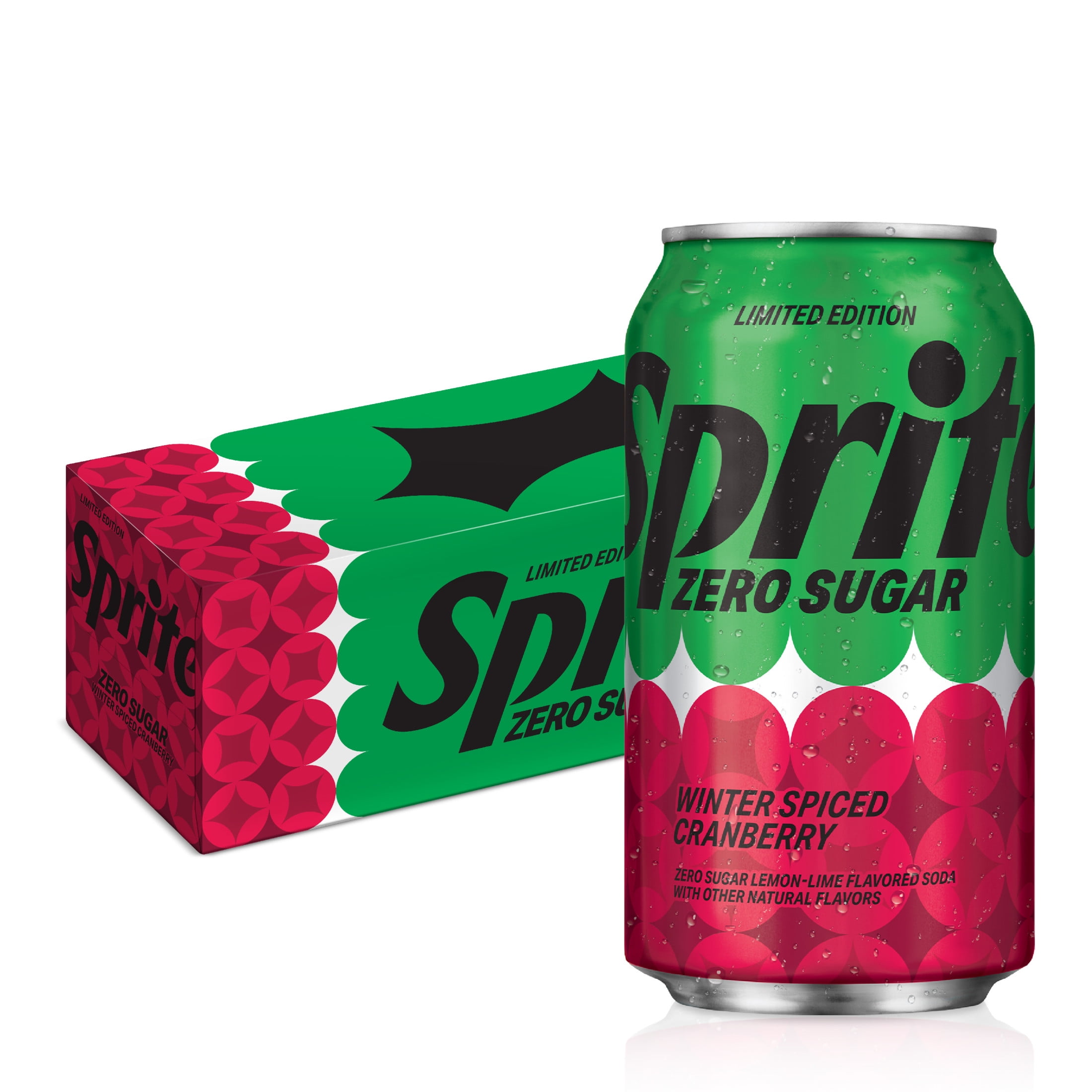 Sprite Winter Spiced Cranberry Zero Sugar Soda Pop, 12 fl oz, 12 Pack Cans