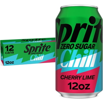 Sprite Zero Sugar Chill Cherry-Lime Caffeine Free Soda Pop Fridge Pack Cans, 12 fl oz, 12 Pack