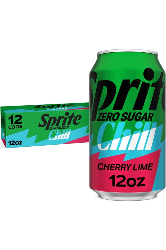 Zero Sugar Chill Cherry-Lime Caffeine Free Soda Pop Fridge Pack Cans, 12 fl oz, 12 Pack