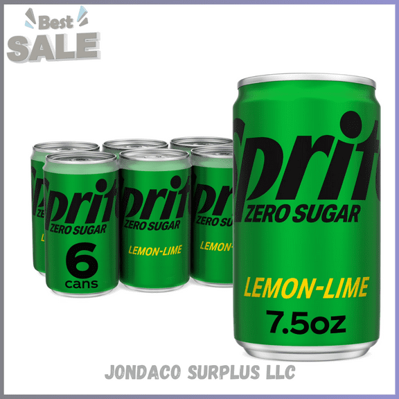 Sprite Zero Sugar Lemon Lime Mini Soda Pop Soft Drink, 7.5 fl oz, 6 Pack Cans