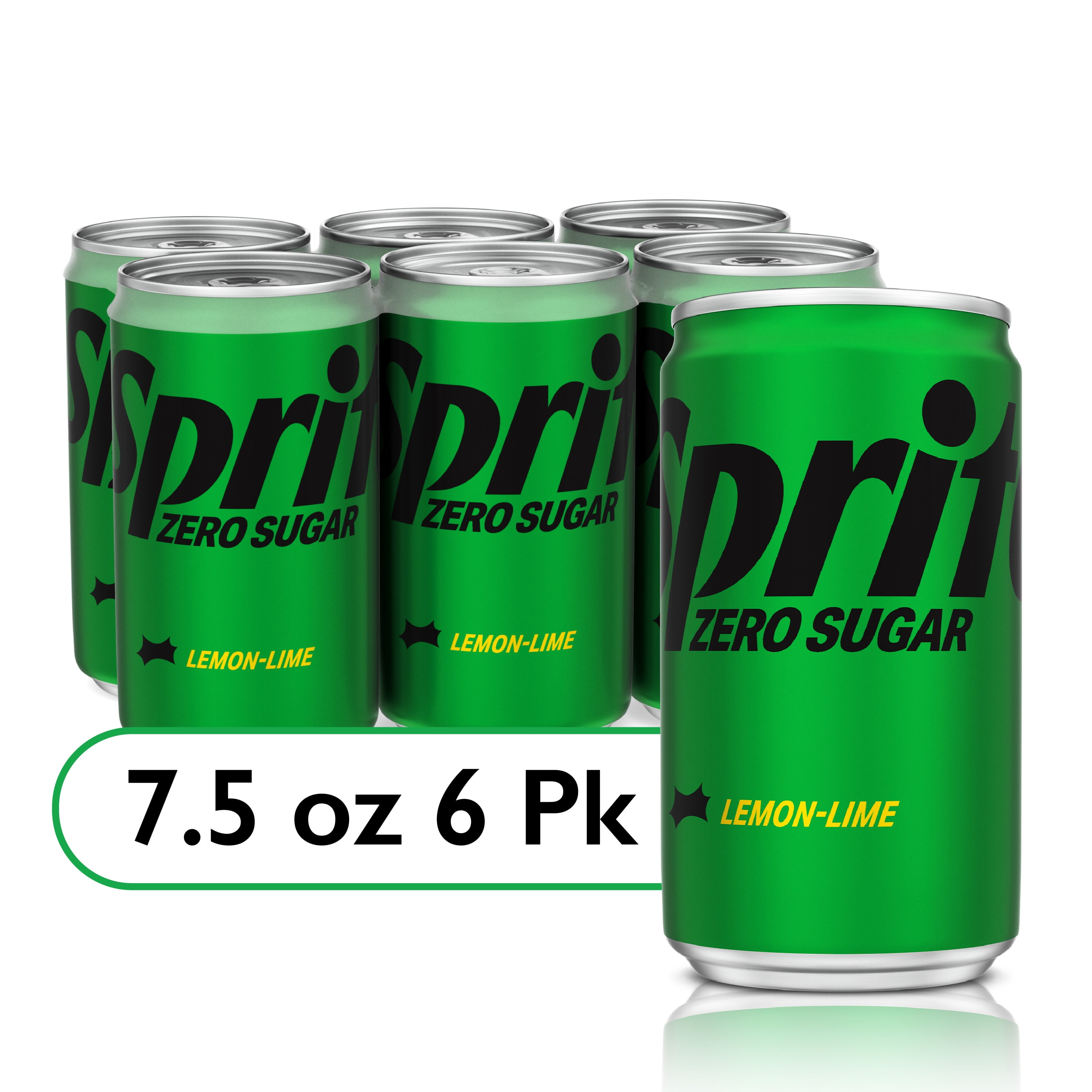 Sprite Zero Sugar Lemon Lime Mini Soda Pop Soft Drink, 7.5 fl oz, 6 Pack  Cans