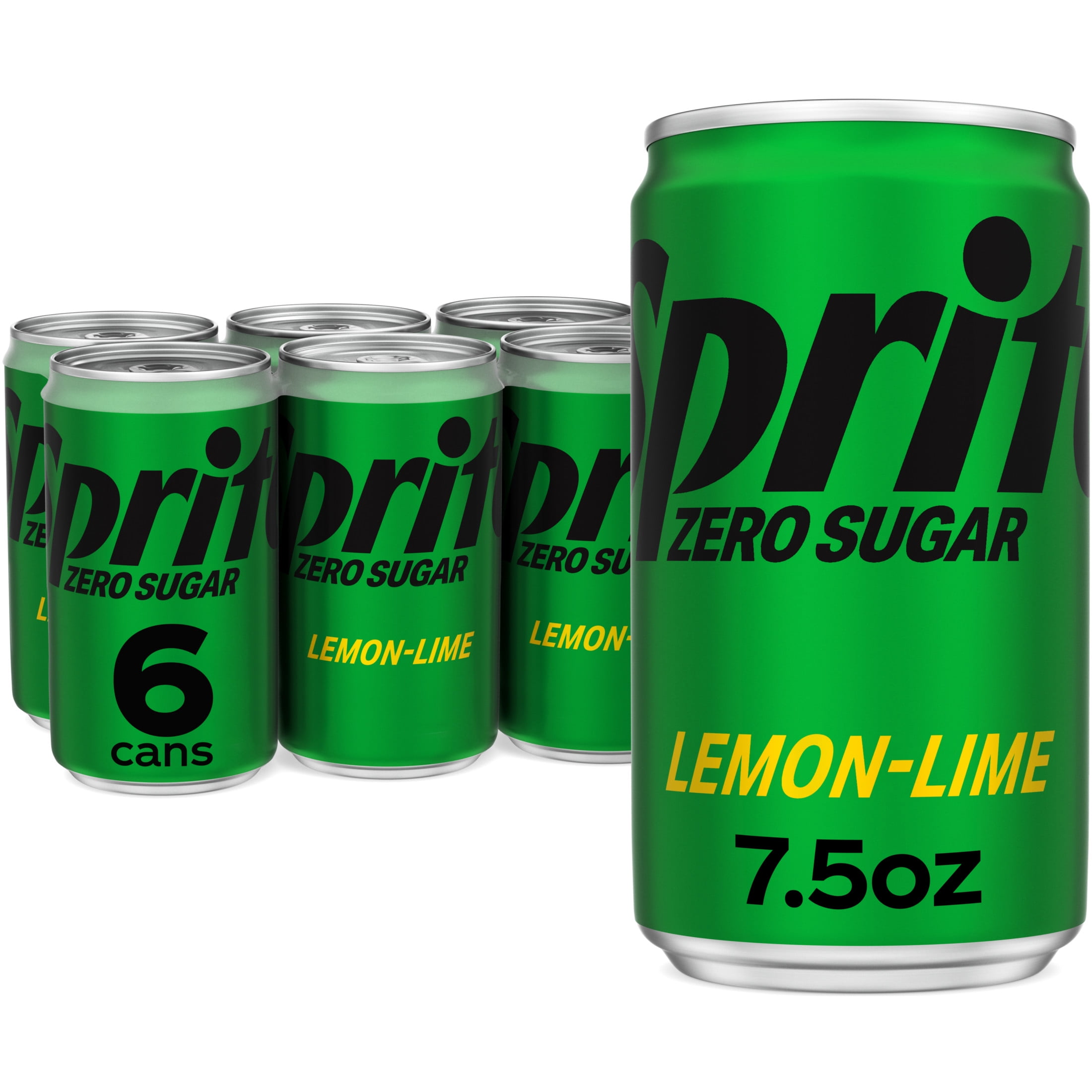 Sprite Zero Sugar Lemon Lime Mini Soda Pop Soft Drink, 7.5 fl oz, 6 Pack Cans