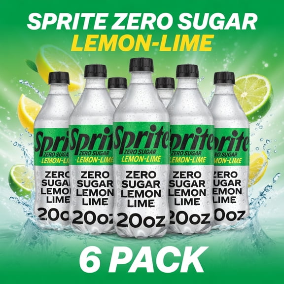 Sprite Zero Sugar Lemon Lime Soda, 20 fl oz Bottles, Pack of 6  Refreshing Sugar-Free Carbonated Drink