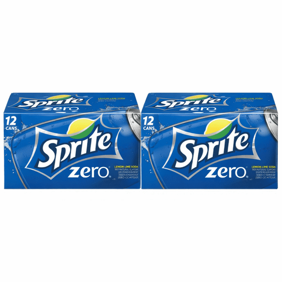 Sprite Zero Sugar Lemon Lime Soda Cans, 12 fl oz, 24 Pack (2  12 Pack Sets) Zero Calorie Soft Drink
