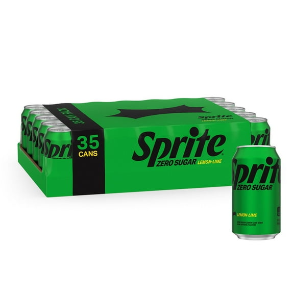 Sprite Zero Sugar Lemon Lime Soda Soft Drinks, 12 fl oz Cans, 35 Pack