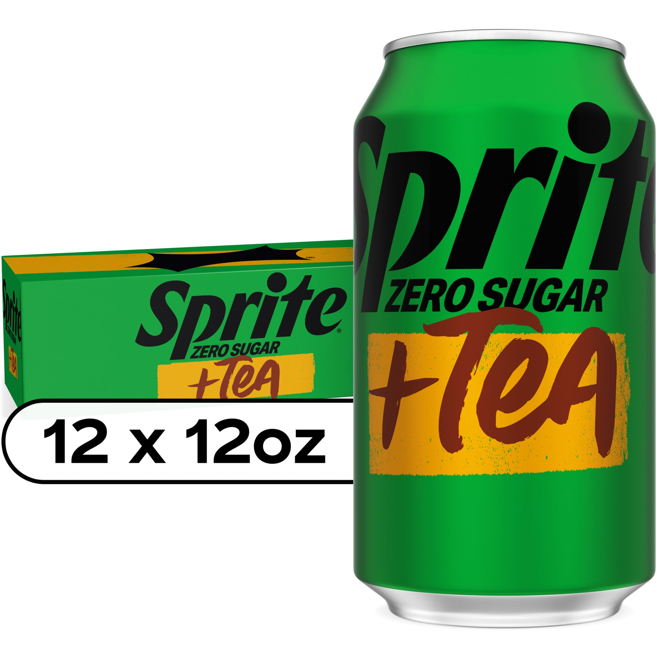 Sprite + Tea, Lemon-Lime and Tea Flavored Soda, 12 fl oz, 12 Pack