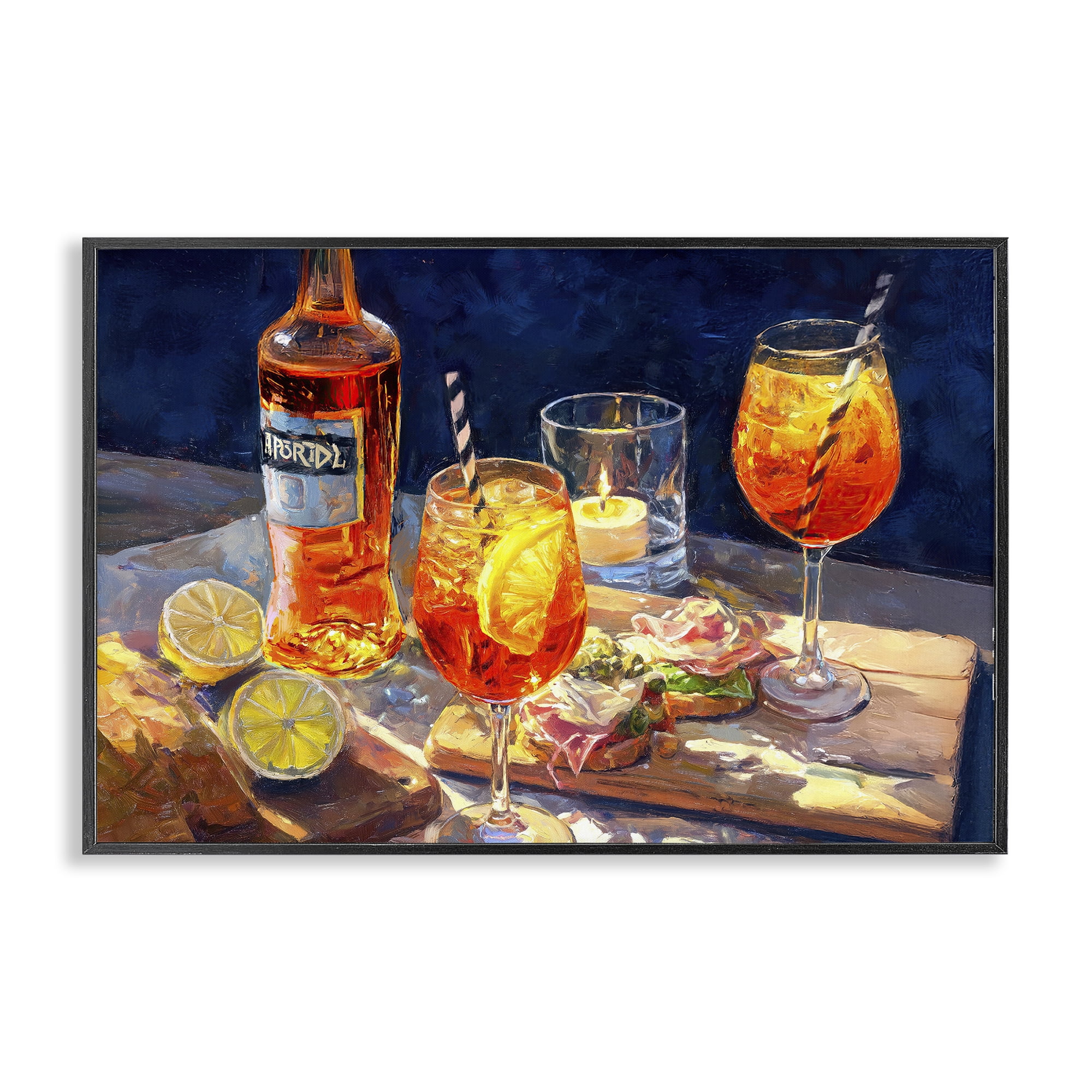 Sprits Table Still Life Black Framed Giclee Art, design by Ziwei Li