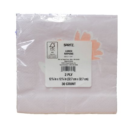 Spritz 2Ply Pink Flower Napkins 12 7/8" X 12 7/8" Inch Square 30 Count