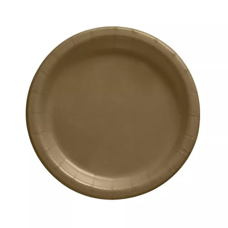 Spritz 60ct Dinnerware Paper Plates, 8.5", Gold, 2-Pack