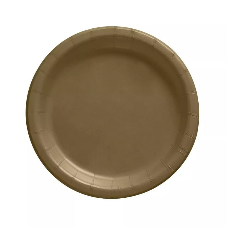 Spritz 60ct Dinnerware Paper Plates, 8.5, Gold, 2-Pack 