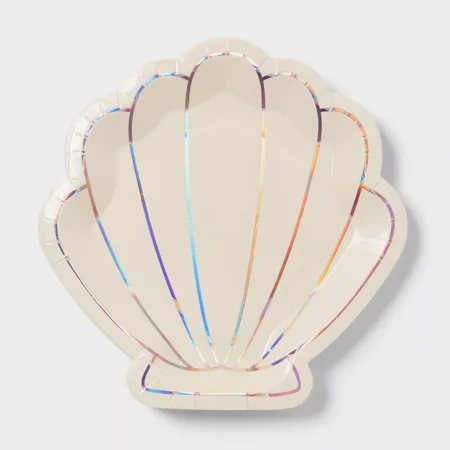 Spritz 7in Mermaid Seashell Snack Plate 20ct