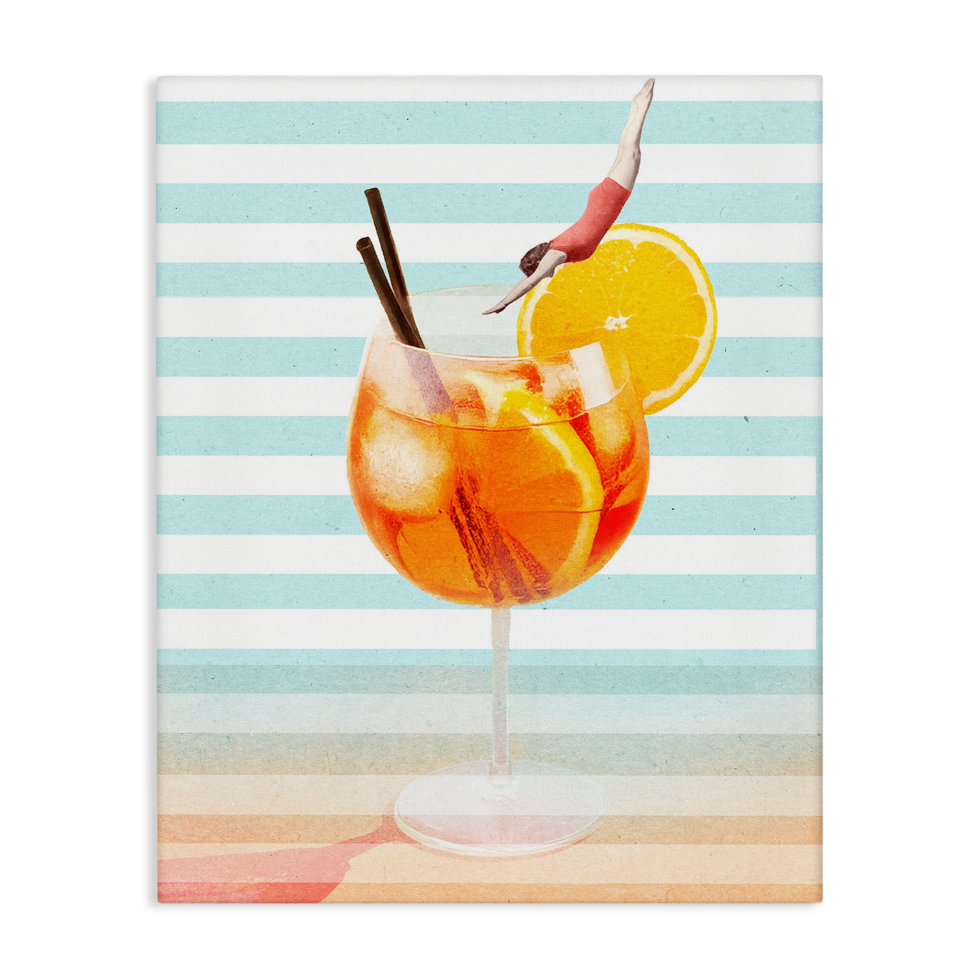 Spritz Cocktail Dive Canvas Wall Art, design by Lil' Rue