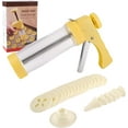 thumbnail image 1 of Spritz Cookie Press Gun Kit: Cookie Press Set/Icing Gun Kit with 16 Discs and 6 Icing Tips, Cookie Baking Tool Cake Decorating Gun, Cookie Press Gun for Baking, Frosting, Decorating (Yellow), 1 of 10