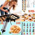 thumbnail image 1 of Spritz Cookie Press Gun Kit,Butter Cookie Press with 13 Discs & 9 Icing Nozzles for DIY Christmas Cookies and Decorating Cakes,Gifts for Women(Comes with 2 Cleaning Brush), 1 of 8