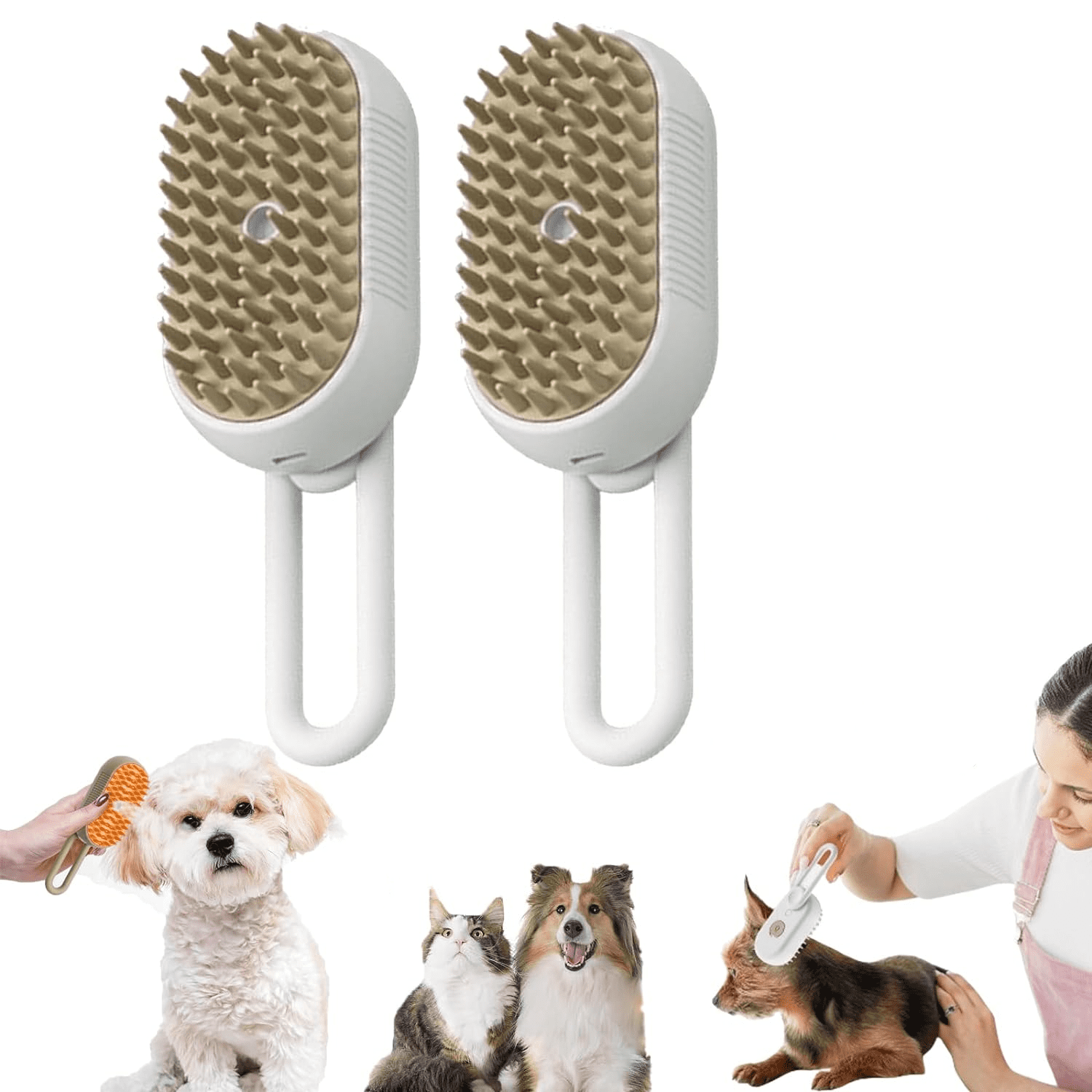 Spritz Defur Comb for Cats Celery Pets Steam Brush 3 in 1 Water Cat Brush 3 in 1 Cat Steam Brush Comfortable Pet Brush Cat Mist Brush Grooming