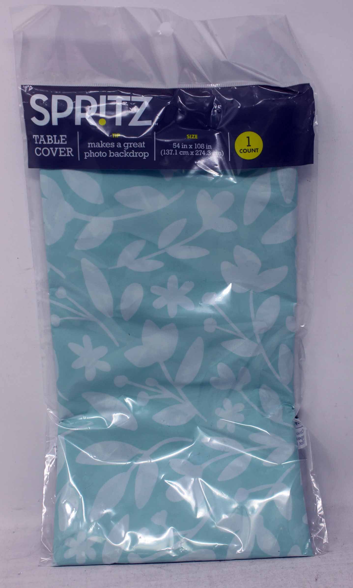 Spritz Floral Pastel Green Table Cover 54x108 Inch