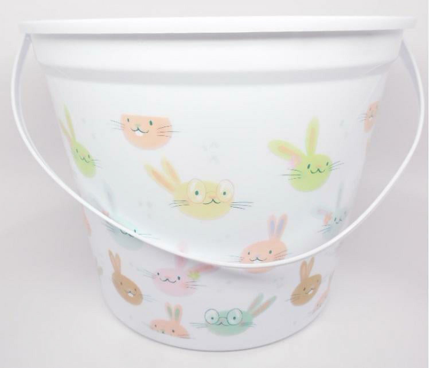 Spritz Jumbo White Plastic Easter Bucket Bunny Toss with Handle