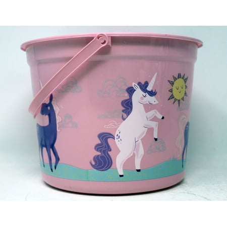 Spritz Medium Pink Happy Unicorns Plastic Bucket