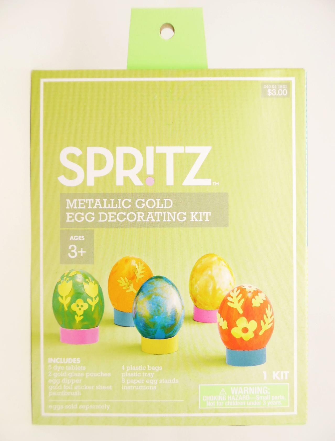Spritz Metallic Gold Glaze & Foil Sticker Easter Egg Decorating Kit for