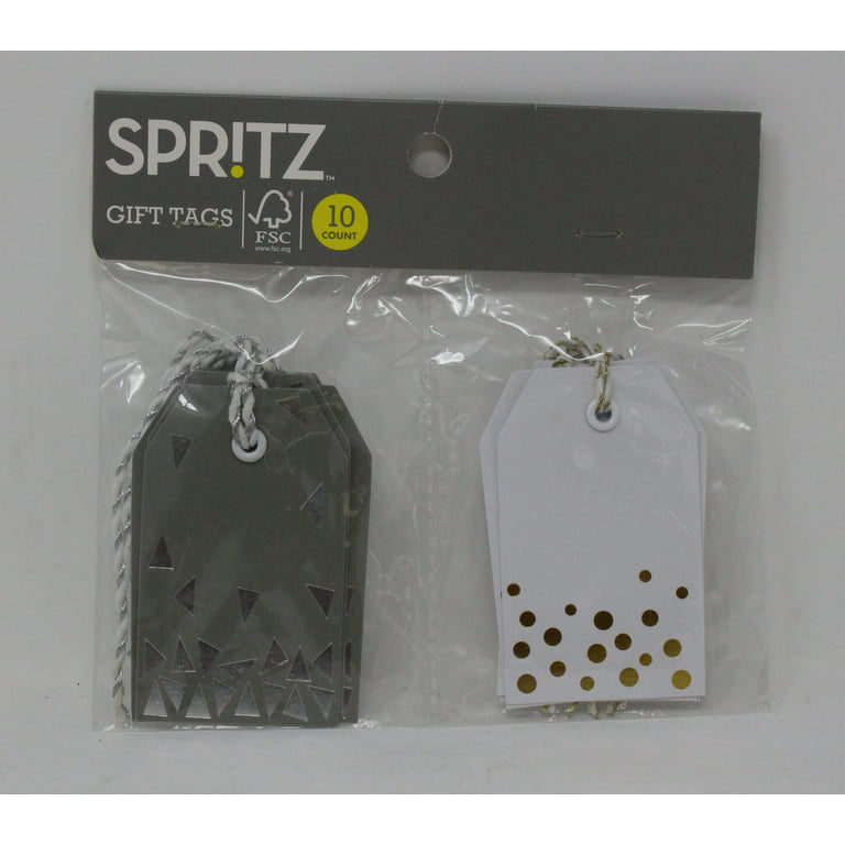 Spritz Silver & Gold Gift Bag Tags 10 Count 