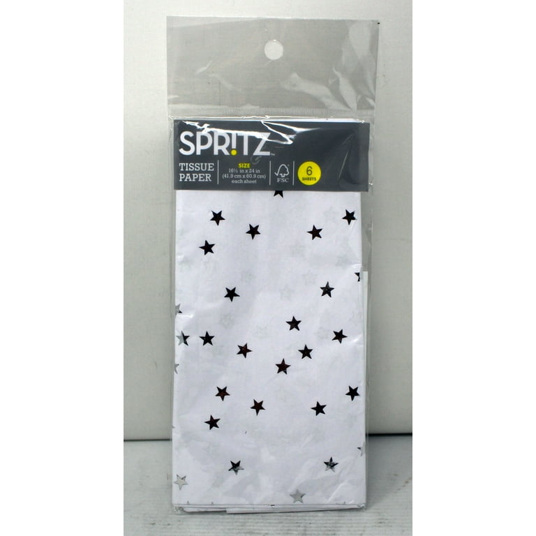 Silver Stars Tissue Paper Sheets
