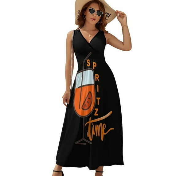 Spritz Time Dress Fashion Boho Beach Long Dresses Female Party Printed Maxi Dress