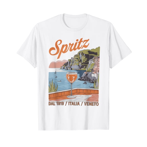 Spritz Veneto Tshirt Italia Vintage Orange Wine Cocktail T-Shirt