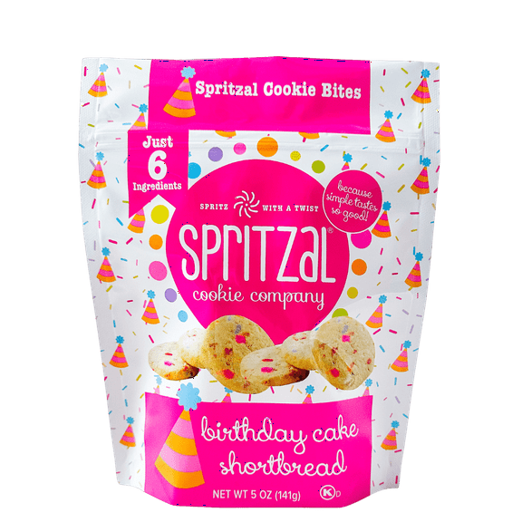 Spritzal Cookie Company Birthday Cake Shortbread Cookie Bites 5 oz