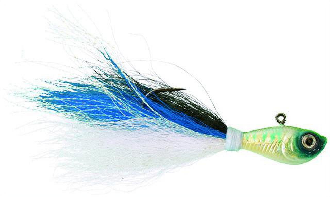 Hurricane 1-1/2 oz Bugeye Bucktail Jig ( 1 pack) Saltwater Black Nickel  Hook