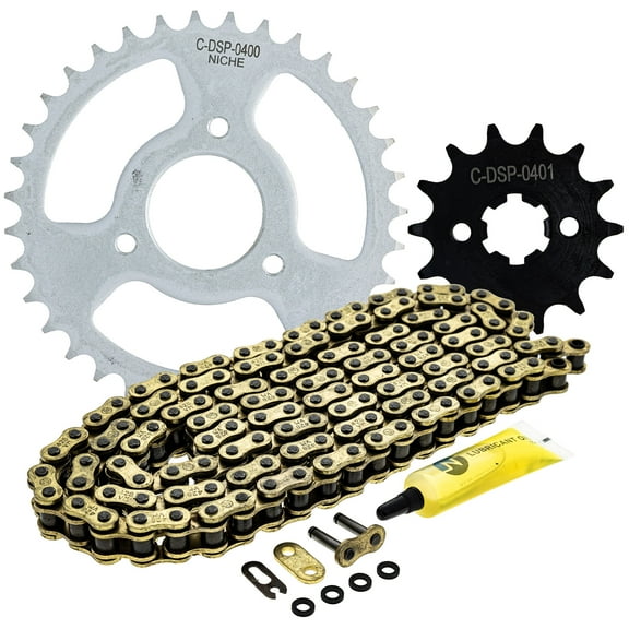 Sprocket Chain Set Yamaha Raptor Grizzly 90 14/35 Tooth 428 X-Ring Front Rear MK1014366