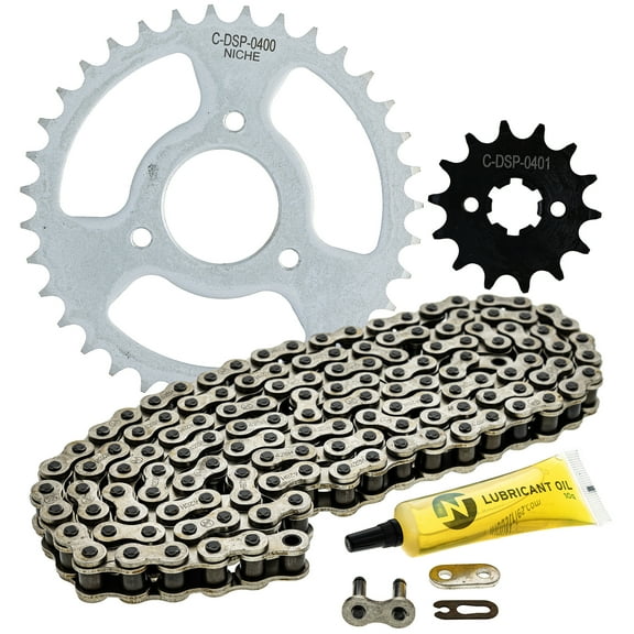 Sprocket Chain Set for Yamaha Raptor Grizzly 90 14/35 Tooth 428 Front Rear Kit MK1014378