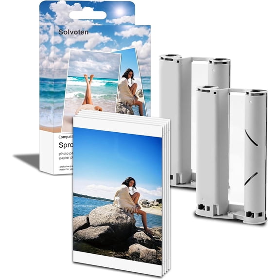 Sprocket Studio Plus 4 x 6 Photo Paper Refill Pack and Ink Cartridges High Capacity Compatible with Sprocket Studio Plus printer (2 Cartridges and 108 Sheets)