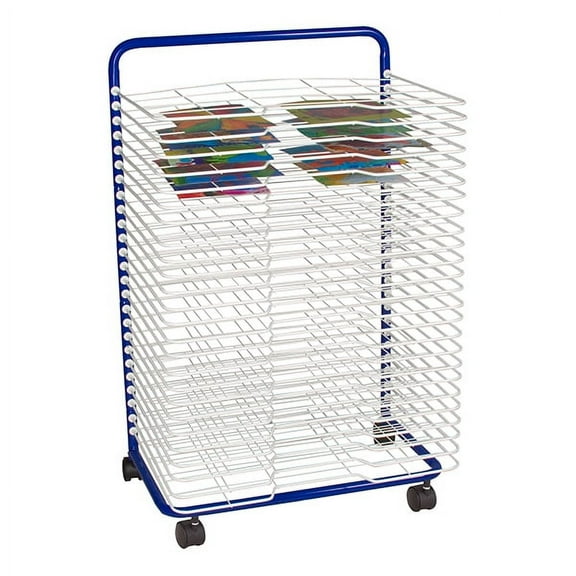 Sprogs Art Drying Rack (23 3/4" W x 17 1/2" D x 38" H) Blue/White
