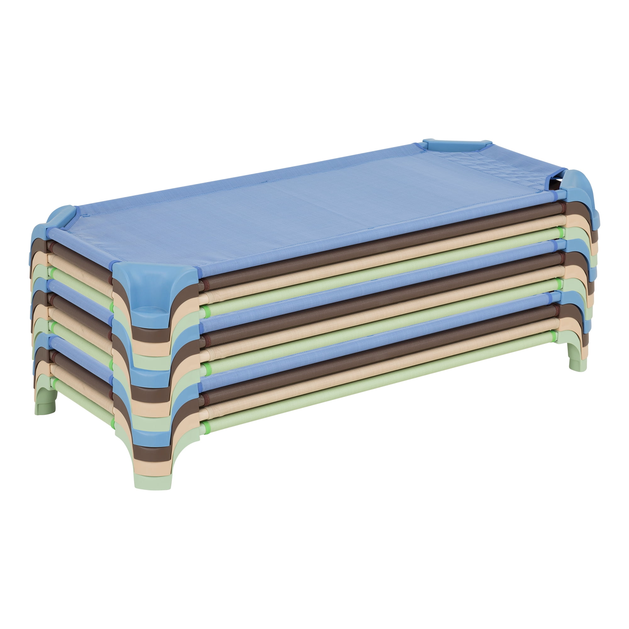 Sprogs Deluxe Assorted Natural Colors Stackable Daycare Cot with Easy