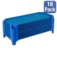 thumbnail image 1 of Sprogs Deluxe Heavy-Duty Stackable Daycare Naptime Cots with Easy Lift Corners - Toddler 40'' L,  18-Pack - Blue, 1 of 7