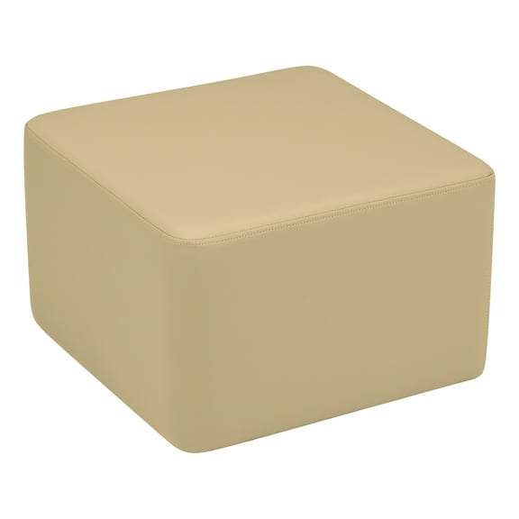 Sprogs Shapes Vinyl Soft Seating - Cube (12" H)-Sand