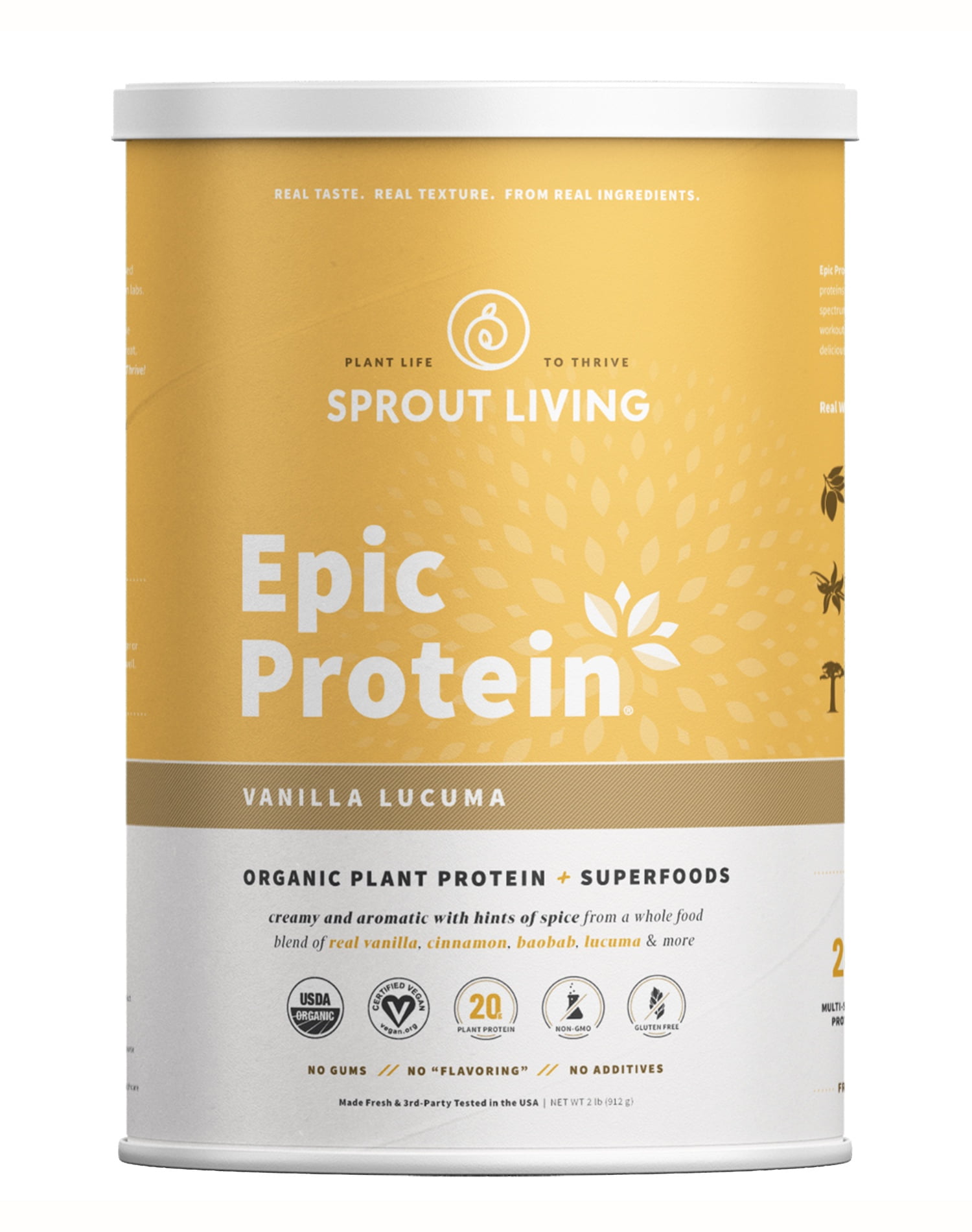 Sprout Living Epic Protein : Vanilla Lucuma - 2 lb