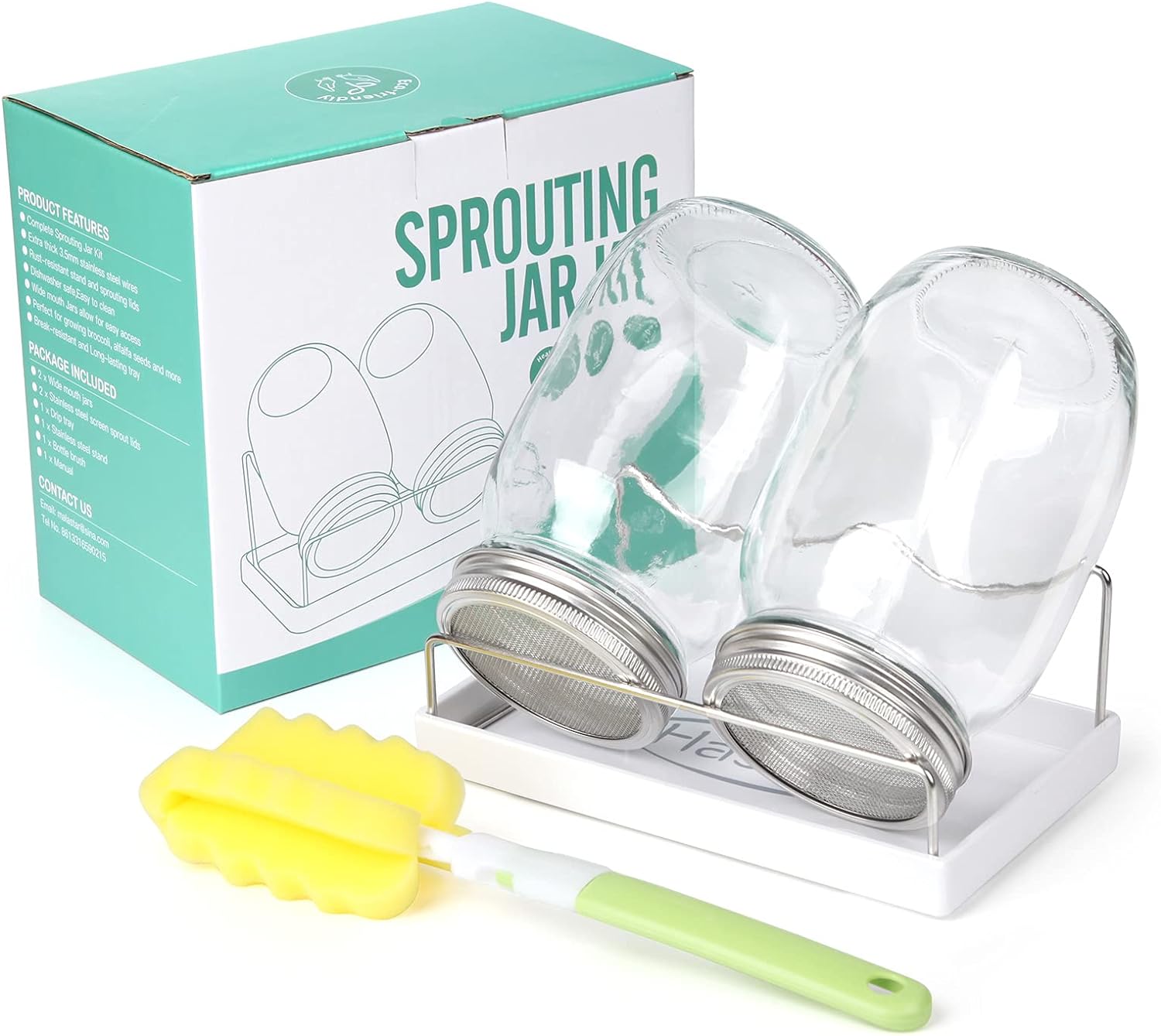 Sprout Your Own Greens with the Seed Sprouting Jar Kit 2 Wide Mouth