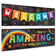 Sproutbrite Classroom Welcome Banners Decorations, Multicolor, 2 Count