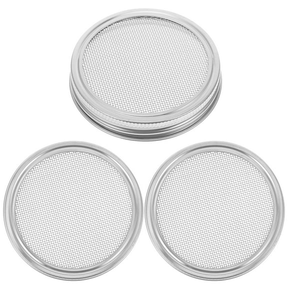 Canning Lid with Fine Mesh Screen Strainer for Green Bean Seeds and Sprouting Tins, Sifting Mesh