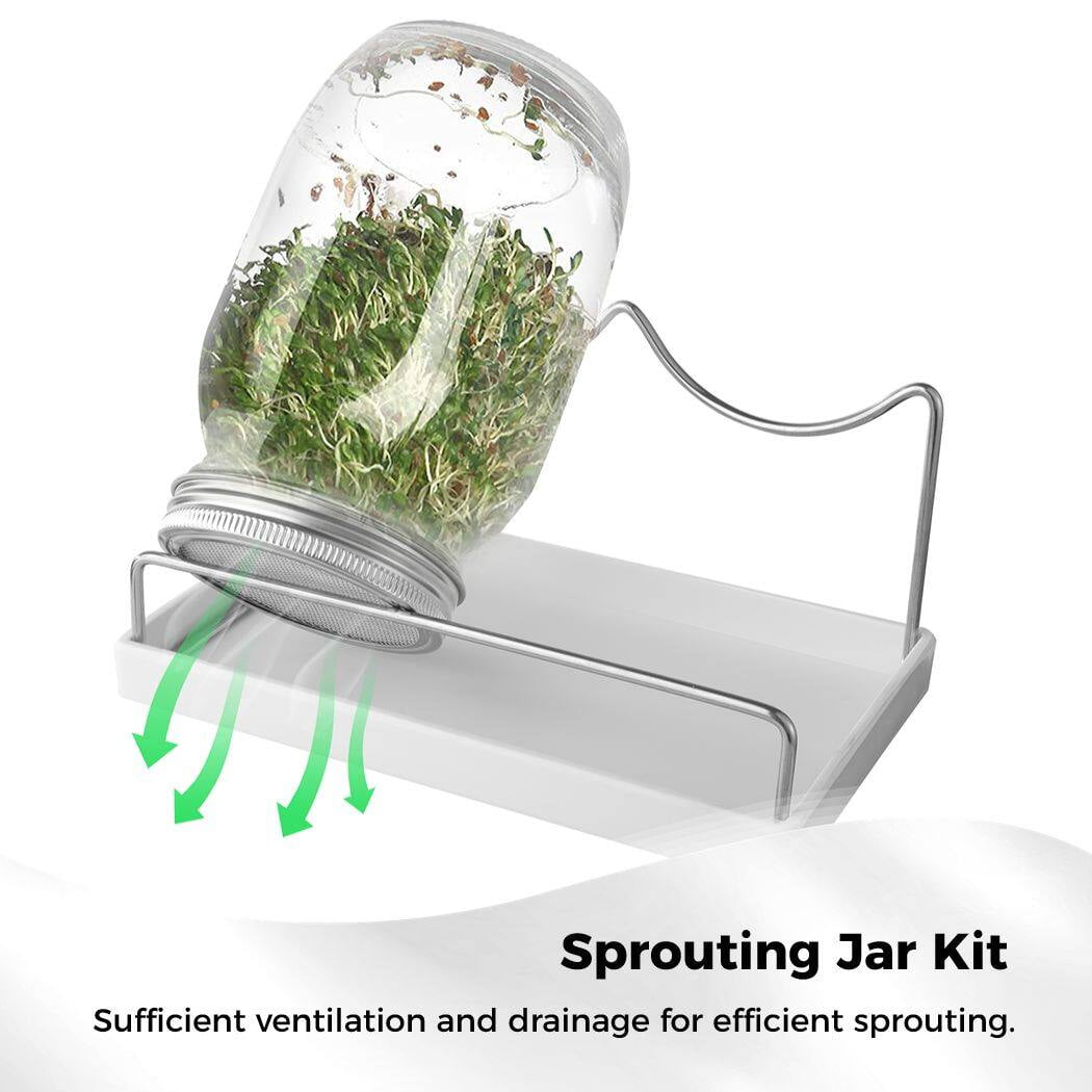 Sprouting Jar Kit DIY 7PCS Seed Sprouter Set Wide Mouth Mason Jars