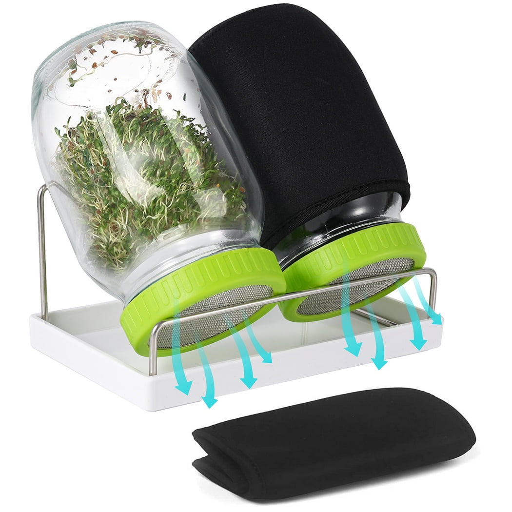 Sprouting Jar Kit DIY 7PCS Seed Sprouter Set Wide Mouth Mason Jars