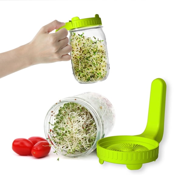 Sprouting Jar Lids for Wide Mouth Mason Jars – Indoor Germination Kit Sprouter for Broccoli, Radish & Mixed Seeds