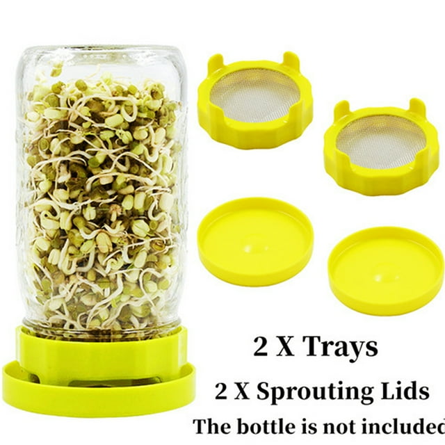 Sprouting Lids Wide Mouth Mason Jars Lids and Trays Stainless Steel